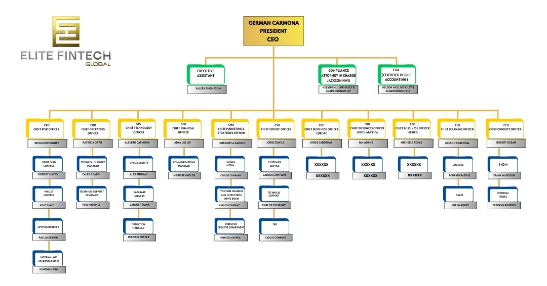 Organigrama Logo Elite fintech Global 